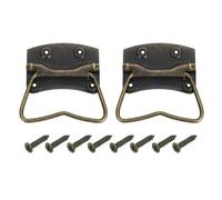 sourcing map 2Pcs Chest Handles, 88 x 58mm Side Ring Pull Lifting Handle, Metal Spray-Paint Wooden Box Puller Handles with Screws for Home Toolbox Case Drawer, Bronze