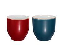 sourcing map 2pcs Chinese Ceramic Teacup 5oz Handmade Ceramic Teacups Traditional Gong Fu Tea Set for Mate Tea Coffee Wine Drinks, Dark Green/Red