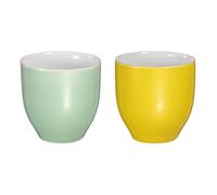 sourcing map 2pcs Chinese Ceramic Teacup 5oz Handmade Ceramic Teacups Traditional Gong Fu Tea Set for Mate Tea Coffee Wine Drinks, Green/Yellow