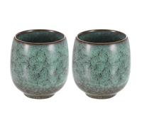 sourcing map 2pcs Chinese Ceramic Teacups 5.75oz Traditional Gong Fu Tea Set Ceramic Mate Teacup Japanese No Handle Small Coffee Cup for Mate Tea Coffee Wine Drinks, Light Green