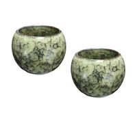 sourcing map 2pcs Chinese Japanese Ceramic Teacups 5.07 oz Handmade Gong Fu Tea Set Ceramic Glaze-Changed No Handle Small Tea Cup for Mate Tea Coffee Wine Drinks Home and Gifts, Yellow