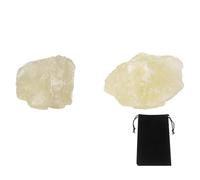 sourcing map 2Pcs Citrine Rough Crystals, Crystal Rocks Stone Real Raw Gemstones with Velvet Bag for Vase Filler Landscape Bottom Decoration Home Collection Decor DIY Project
