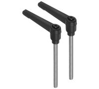 sourcing map 2pcs Clamping Lever Handles, M6 x 80mm 304 Stainless Steel Threaded Male Stud, Adjustable Handles Locking Quick Release Ratchet Push Button Bolt Knobs, Black