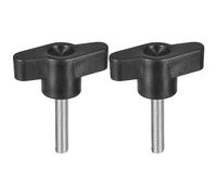 sourcing map 2Pcs Clamping Screw Knob, M5 x 25mm Metric 304 Stainless Steel T Shaped Thumb Screws Handle for Quick Remove Hand Tightening Knob Replacement