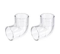 sourcing map 2Pcs Clear Elbow Fitting, 32mm/1.26" 2 Way Acrylic Elbow 90 Degree L-Shaped Pipe Fitting Adapter for Connecting Water Pipes
