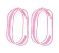 sourcing map 2Pcs Clear Figure Display Bag, 15 x 11cm Portable Mini Dolls Carrying Case, Zipper Closure Blind Box Storage Bag Protective Case for Dolls Collectibles, Pink