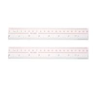 sourcing map 2pcs Clear Plastic Ruler 20cm (0.79 Inch) Metric Inch Straight End Ruler with Red Scale Mark for Classroom Home Office