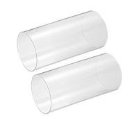 sourcing map 2Pcs Clear Rigid Acrylic Pipe, 75mm(2.95") ID x 80mm(3.15") OD 6" Round Polycarbonate Tube Plastic Tubing for Plumbing, Lighting, Aquarium, DIY Projects