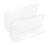 sourcing map 2pcs Clear Shelf Dividers, 12"x5.5" Plastic L-Shaped Shelf Separator, Transparent Organizer Divider for Supermarket Store Commodity Classification