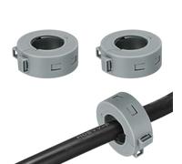 sourcing map 2Pcs Clip-on Ferrite Ring Core, RFI EMI Noise Suppression Filter Cable Clip Ferrite Beads for 23mm USB Audio Video Data Cables, for Interference Reduction, Grey