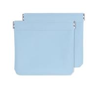 sourcing map 2Pcs Coin Purse for Women, Leather Small Organizer Pouch, Portable Mini Storage Makeup Bag for Purse, Light Blue (5"x5")