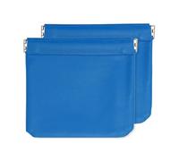 sourcing map 2Pcs Coin Purse for Women, Leather Small Organizer Pouch, Portable Mini Storage Makeup Bag for Purse, Dark Blue (5"x5")