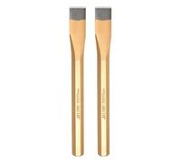 sourcing map 2pcs Cold Chisel 13mm x 175mm Alloy Steel High Hardness Heat Treated Heavy Duty Octagonal Shank Flat Cold Chisel for Cutting Rivets Iron Steel Bronze Copper Bolts, Gold Gray