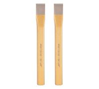 sourcing map 2pcs Cold Chisel 14mm Wide 150mm Long Alloy Steel High Hardness Heat Treated Heavy Duty Flat Cold Chisel for Cutting Rivets Iron Steel Bronze Copper Rods Bolts, Gold Gray