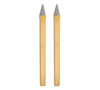 sourcing map 2pcs Cold Chisel 17mm Wide 250mm Long Alloy Steel High Hardness Heat Treated Heavy Duty Point Cold Chisel for Cutting Rivets Iron Steel Bronze Copper Rods Bolts, Gold Gray