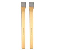 sourcing map 2pcs Cold Chisel 23mm Wide 300mm Long, Gold Gray | Alloy Steel High Hardness Heat Treated Heavy Duty Flat Cold Chisel for Cutting Rivets Iron Steel Bronze Copper Rods Bolts