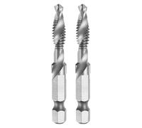 Sourcing Map 2pcs Combination Drill and Tap Bit, SAE 1/4-20NC Thread, 1/4" Hex Shank, High Speed Steel (HSS) 6542