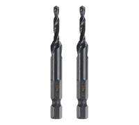 sourcing map 2pcs Combination Drill and Tap Bits Metric M4 x 0.7 Thread 1/4" Hex Shank Nitride Coated Threading Screw Taps 4341 High Speed Steel Machine Drilling Tapping Tool Kit