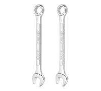 sourcing map 2Pcs Combination Wrench 12mm Metric 12-Point Box and Open End Zinc Plated Steel Double Ended Spanner Tool for Automotive Pipe Furniture Machinery DIY Repair, Silver White