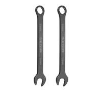 sourcing map 2Pcs Combination Wrench 15mm Metric 12-Point Box and Open End Chromium Vanadium Steel CR-V Double Ended Spanner Tool for Automotive Pipe Furniture Machinery DIY Repair, Black