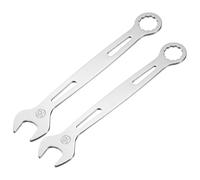 sourcing map 2Pcs Combination Wrench 16mm Metric Super Thin 12-Point Box and Open End Chrome Vanadium Steel Double Ended Spanner Tool for Automotive Furniture Machinery DIY Repair, Silver