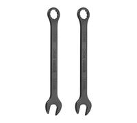 sourcing map 2Pcs Combination Wrench 17mm Metric 12-Point Box and Open End Chromium Vanadium Steel CR-V Double Ended Spanner Tool for Automotive Pipe Furniture Machinery DIY Repair, Black