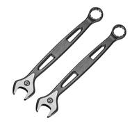 sourcing map 2pcs Combination Wrench 18mm Metric Extra Long 12-Point Box and Open End Carbon Steel Double Ended Industrial Grade Spanner for Automotive Furniture Machinery DIY Repair, Black