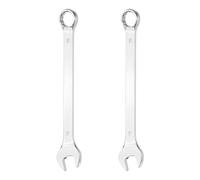 sourcing map 2Pcs Combination Wrench 19mm Metric 12-Point Box and Open End 45# Carbon Steel Double Ended Spanner Tool for Automotive Pipe Furniture Machinery DIY Repair, Silver White