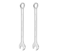 sourcing map 2Pcs Combination Wrench 21mm Metric 12-Point Box and Open End CR-V Steel Double Ended Spanner Tool for Automotive Pipe Furniture Machinery DIY Repair, Silver White