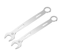sourcing map 2Pcs Combination Wrench 26mm Metric Super Thin 12-Point Box and Open End Chrome Vanadium Steel Double Ended Spanner Tool for Automotive Furniture Machinery DIY Repair, Silver
