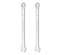 sourcing map 2Pcs Combination Wrench 6mm Metric 12-Point Box and Open End CR-V Steel Double Ended Spanner Tool for Automotive Pipe Furniture Machinery DIY Repair, Silver White