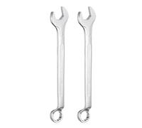 sourcing map 2pcs Combination Wrench Offset 18mm 75-Degree 12-Point Box End and 15° Angled Open End Metric CR-V Steel Nickel Plated Multi-Function Spanners for Mechanics DIY Enthusiasts