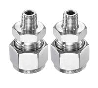 sourcing map 2pcs Compression Fitting 12mm Tube OD x 1/8" NPT Male Thread Stainless Steel Straight Coupler Adapter Compression Tube Pipe Fitting Connector for Oil Gas Water