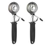 sourcing map 2pcs Cookie Scoops, Ice Cream Scoop with Trigger for Baking Cookie Dough Rice Pudding Kitchen Gadget, Black