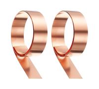 sourcing map 2pcs Copper Sheet Roll 0.4mm Thick Copper Flashing 99.95% Pure Copper Strip Waterproof Metal Foil Plate for Building Electronics DIY (0.8" Width x 3.28ft)