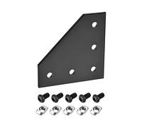 sourcing map 2Pcs Corner Bracket Plate L Shape 90x90mm 5-Hole Outside Joint Kits 3030 Aluminum Profile with T Nuts and Hex Socket Screws Black for Frame Structure