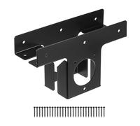 sourcing map 2pcs Corner Brackets, 3-Way T Brackets for 4" x 4" (Actual:3.5 Inch) Post Bracket for Patio Hardware Kit, Black