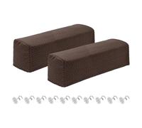 sourcing map 2Pcs Couch Arm Covers, Stretch Sofa Armrest Cover with Twist Pins Scratch-Resistant Sofa Arm Protectors for Chairs Sofas Couch Armchair (27.5"- 29.5" Length, Coffee)
