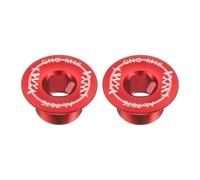 sourcing map 2pcs Crank Cover Screw M18 Aluminum Alloy Bicycle Crank Fixing Bolt Crankset Arm Chainwheel Screws for Mountain Road Bike, Red
