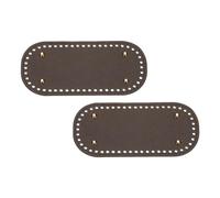sourcing map 2Pcs Crochet Bag Bottom, 3.9"x8.7" Oval Purse Bottom Leather Bag Bottom Shaper Pad with Holes Knitting Crochet Bag Cushion Base for DIY Handbag Purse Making Supplies, Coffee