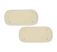 sourcing map 2Pcs Crochet Bag Bottom, 5.9"x11.8" Oval Purse Bottom Leather Bag Bottom Shaper Pad with Holes Knitting Crochet Bag Cushion Base for DIY Handbag Purse Making Supplies, White