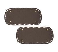 sourcing map 2Pcs Crochet Bag Bottom, 5.9"x11.8" Oval Purse Bottom Leather Bag Bottom Shaper Pad with Holes Knitting Crochet Bag Cushion Base for DIY Handbag Purse Making Supplies, Coffee