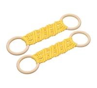 sourcing map 2Pcs Crochet Kitchen Dish Towel Holder, 11"x3" Handmade Crochet Towel Ring Hanger with Hanging Loop for Cabinet House Oven Stove Door, Yellow