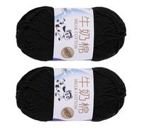 sourcing map 2PCS Crocheting Yarn,Black 5 Ply Acrylic Yarn 100g Sport Weight Yarns Bulk Soft and Fluffy Yarns for Knitting DIY Crochet Handicraft Blankets Gift,197 Yards