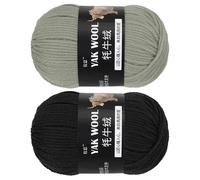 sourcing map 2PCS Crocheting Yarn,Black/Gray 3 Ply Wool Yarn 200g Sport Weight Yarns Bulk Soft and Fluffy Yarns for Knitting DIY Crochet Handicraft Blankets Hat Sweater Gift,220 Yards