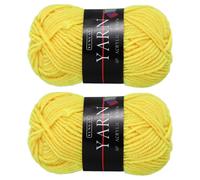 sourcing map 2PCS Crocheting Yarn, Chicken Yellow 4 Ply Acrylic Yarn 50g Sport Weight Yarns Bulk Soft and Fluffy Yarns for Knitting DIY Crochet Handicraft Blankets Gift, 110 Yards