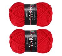 sourcing map 2PCS Crocheting Yarn, Crimson 4 Ply Acrylic Yarn 50g Sport Weight Yarns Bulk Soft and Fluffy Yarns for Knitting DIY Crochet Handicraft Blankets Gift, 110 Yards