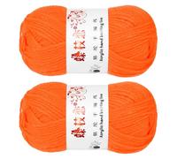 sourcing map 2PCS Crocheting Yarn,Orange 4 Ply Acrylic Yarn 100g Sport Weight Yarns Bulk Soft and Fluffy Yarns for Knitting DIY Crochet Handicraft Blankets Gift,197 Yards