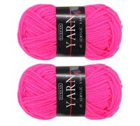 sourcing map 2PCS Crocheting Yarn, Rose Pink 4 Ply Acrylic Yarn 50g Sport Weight Yarns Bulk Soft and Fluffy Yarns for Knitting DIY Crochet Handicraft Blankets Gift, 110 Yards