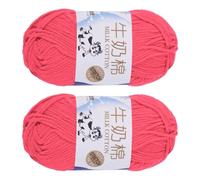 sourcing map 2PCS Crocheting Yarn,Watermelon Red 5 Ply Acrylic Yarn 100g Sport Weight Yarns Bulk Soft and Fluffy Yarns for Knitting DIY Crochet Handicraft Blankets Gift,197 Yards